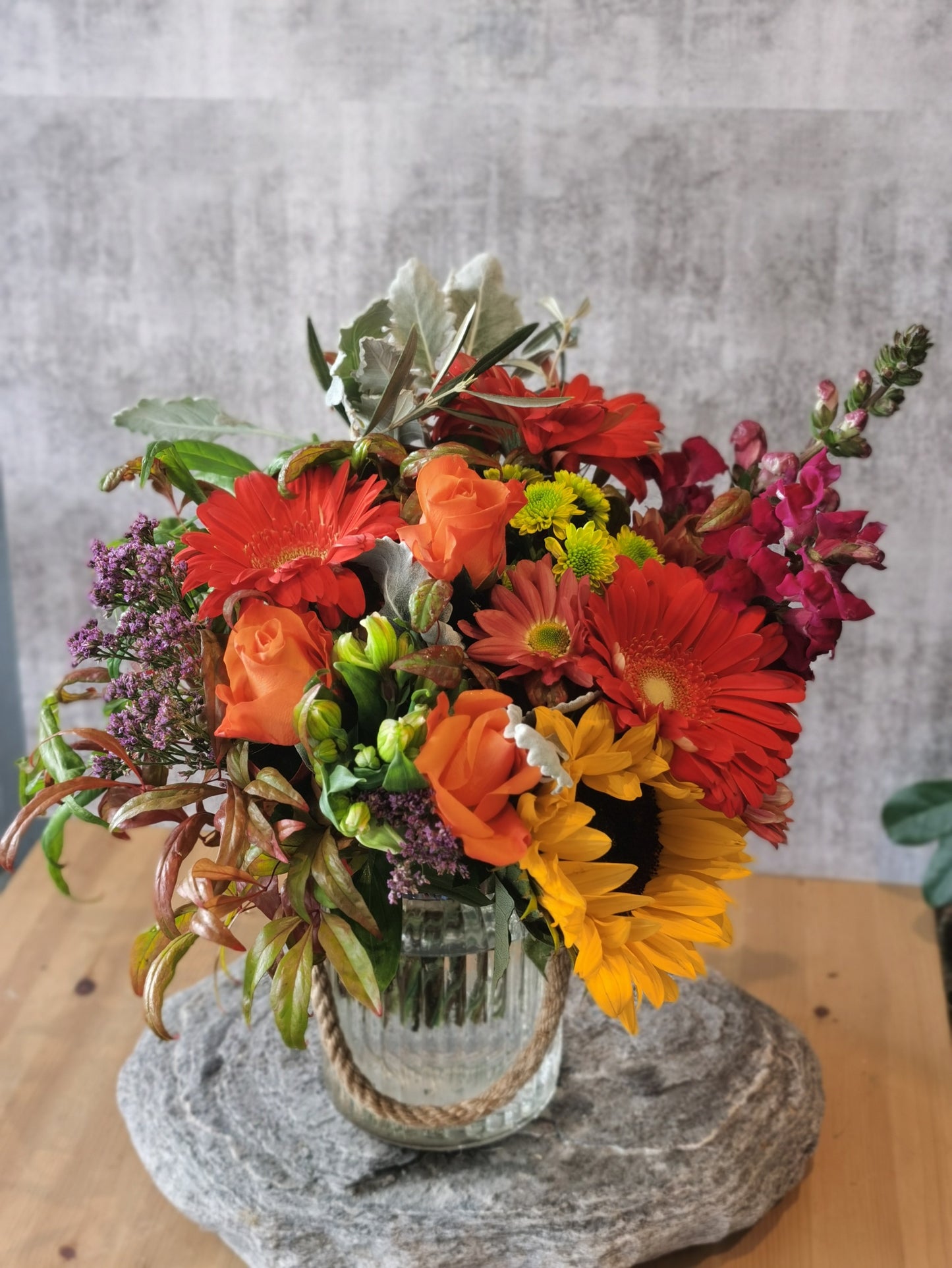 Fall in Hurricane Vase