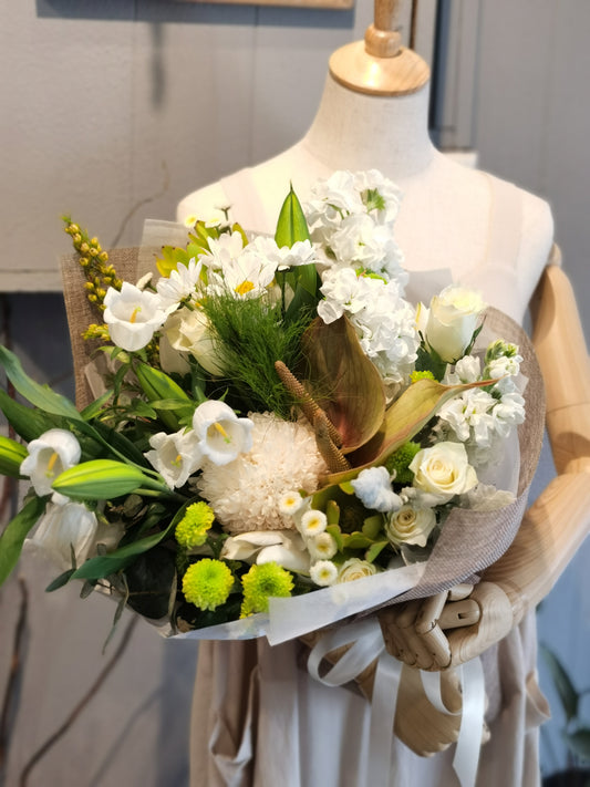Large white and green bouquet
