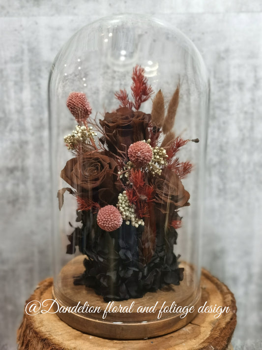 Everlasting Dried Flowers in Glass Dome
