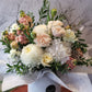 Blooms in Flat Hat Box Arrangement