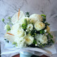 Blooms in Flat Hat Box Arrangement
