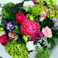 Bouquet of flowers with greenery and colorful flowers