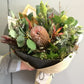Bespoke bouquet of Australian native wildflowers, proteas, and banksias for local Melbourne delivery